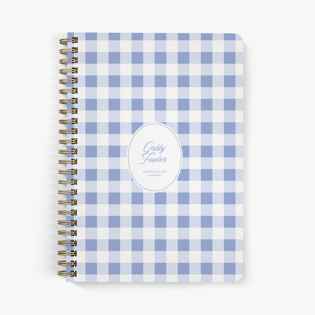 Needlepoint Journal - Blue Gingham