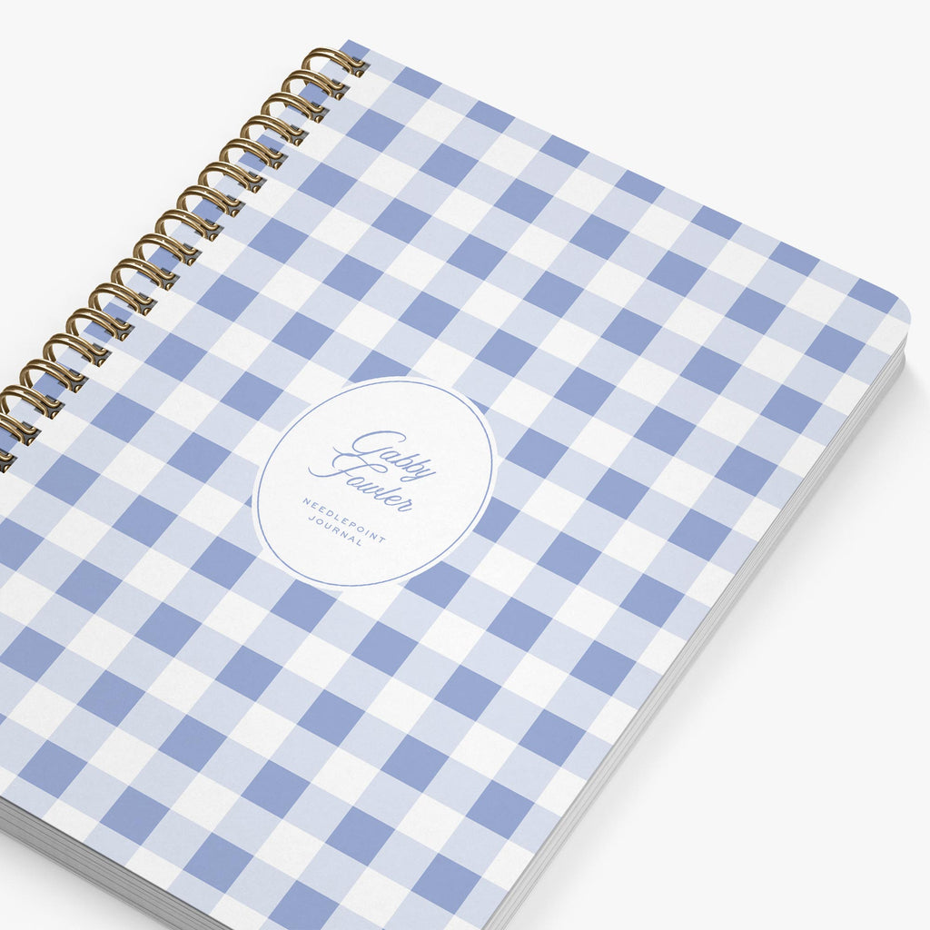 Needlepoint Journal - Blue Gingham