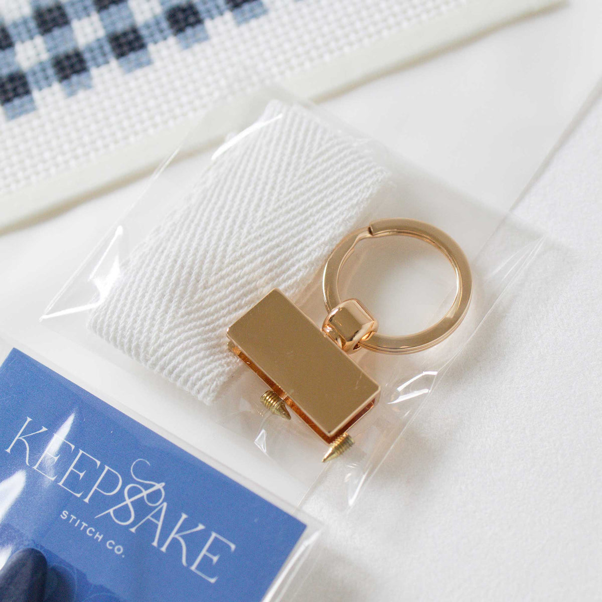 Key Fob Kit - Blue Gingham