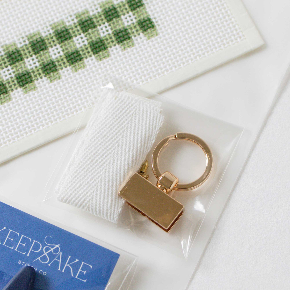 Key Fob Kit - Green Gingham